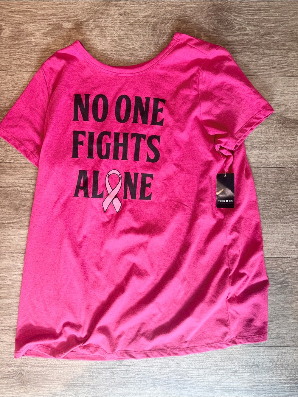 torrid Hot Pink 'No One Fights Alone' Graphic Tee